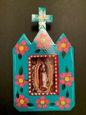Hand-Painted Religious Tin Nicho of Our Lady of Guadalupe – 26369 picture