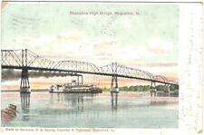 Muscatine High Bridge, Muscatine, Ia.  Mississippi River  1905  Iowa Postcard 08 picture