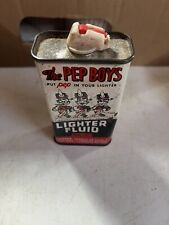 Vintage Pep Boys 4oz Lighter Fluid Tin Oiler Can (Cornell Tires), Empty picture
