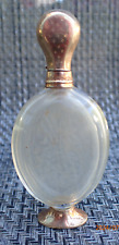 ANTIQUE 18-19TH CENTURY PERFUME BOTTLE W ENGRAVED GOLD IN ORIGINAL LEATHER CASE picture