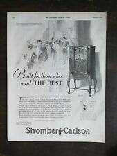 Vintage 1932 Stromberg-Carlson Radio Full Page Original Ad 424 picture