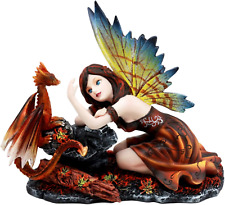 Ebros Enchanted Friendship Beautiful Fairy with Baby Dragon Statue Decorative My picture