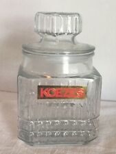 Vintage Koeze’s Glass Apothecary Style Jar Canister Sticker Intact Secure Lid picture
