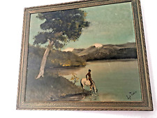 Vintage original oil painting framed picture