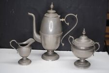 ANTIQUE 3 PCS. PEWTER SWEDISH TEA SET BY GUST. ERIKSSON / ENGSTROM picture