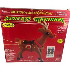 1992 Telco Motionette REINDEER Animated Rotating Head Illuminated Christmas NEW picture