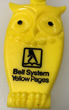 Bell Systems Yellow Pages Phone Book Owl Shaped Vintage Keychain Telephone Book picture