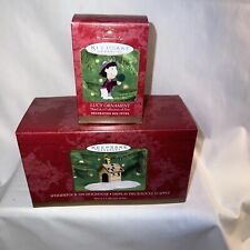VTG Hallmark 2000 A Snoopy Christmas Ornament Lot: Woodstock on Doghouse & Lucy picture