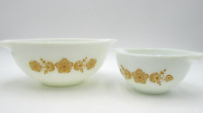 Vintage Pyrex Butterfly Gold Cinderella Nesting Bowls Set Of Two #443 & #441 picture