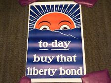 VINTAGE WWI WORLD WAR 1 TODAY BUY THAT LIBERTY BOND POSTER picture