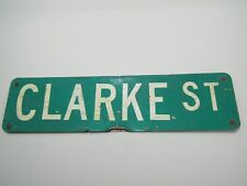 VTG Clarke St Metal Sign Street Sign Man Cave Room Hanging Display Rustic Retro picture