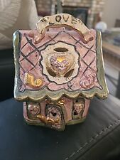 Vtg, Heather Goldminc, Ceramic, “Love” Candle Cottage, Hand Painted, Hearts, Art picture