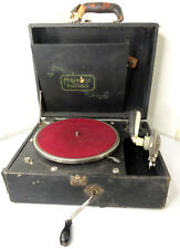 Majestic Junior Portable Hand-Crank Phonograph Case Record Player - Needs Repair picture