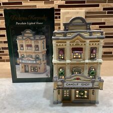 Dickens Heartland Valley Porcelain Lighted House Candle Shop Christmas Village picture