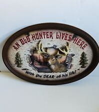 Vintage Wooden Hunting Cabin Outdoor Faux Taxidermy 3D Hanging Wall Plaque Rare picture