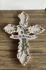 GORGEOUS...He Is Risen... Wall Cross 10 x 7.5 inches. Ready to Hang...BEAUTIFUL picture