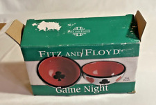 2 Fitz and Floyd Game Night Snack Bowls in box Candy Nut Bowl picture