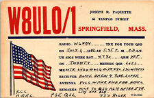 1946 W8ULO/1 Springfield Massachusetts Ham Radio Amateur QSL Card Postcard Vtg picture