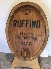 Vintage Bar Pub Tavern Sign & Decor Ruffino Italy Wine Barrel Solid Wood. picture