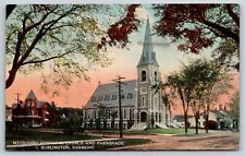 Burlington Vermont~Methodist Episcopal Church & Parsonage~Vintage Postcard picture