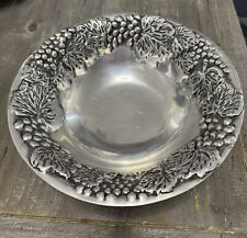 Old Town Imports Handmade Grapevine Motif Aluminum Serving Bowl Signed by Artist picture