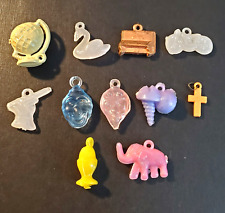 Lot Of 11 Assorted Vintage Plastic Gumball Machine Charms picture