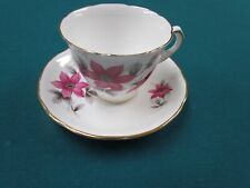 ROYAL KENT BONE CHINA STAFFORDSHIRE ENGLAND TEACUP AND SAUCER  GOLD TRIMMED  EUC picture