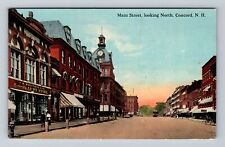 Concord NH-New Hampshire, Main Street, Advertising, Antique, Vintage Postcard picture