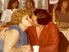 AVB) Found Photo Photograph Cute Middle Aged Couple Share Passionate Kiss 1970's picture