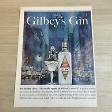 Gilbey's Gin Distilled London Dry 1960 Vintage Print Ad Life Magazine picture