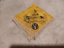 WWI Coblenz 1919 Silk Handkerchief Lace Trim Handstitched Embroidered Insignia picture