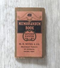 Antique 1914-1915 M.D. Myers Merchant Tailors Memorandum Book Unused Toledo Ohio picture