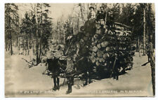 RPPC NY Adirondacks (Beach Photo)Lumbering No 81 A Big Load of Spruce picture