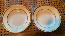 Tiffany & Co. Lenox Porcelain Gold Rimmed Shallow Salad Soup Bowls Set 2 VTG K1 picture