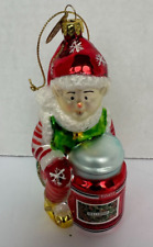 Vintage Christmas Ornament 2004 Yankee Candle Snowflake Elf Blown Glass W/Box picture