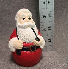 Santa Claus w/Black Pipe Figurine Christmas Decor 3.75