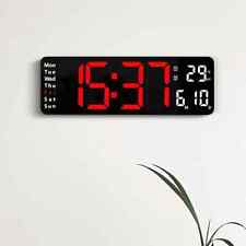 Large LED Digital Wall Clock Remote Control Temp Date Week Display Memory Watch picture