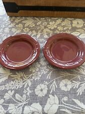 Longaberger Woven Traditions Pottery Set Of 2 Luncheon salad plates Paprika picture