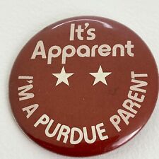 Purdue University Pinback Button Vintage 70s Proud Parent Indiana picture