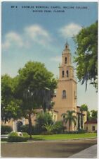 Knowles Memorial Chapel Rollins College Winter Park Florida Linen Posted 1948 picture