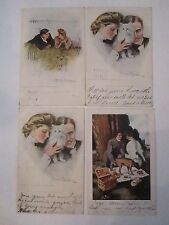 7 CLARENCE UNDERWOOD SIGNED VINTAGE POSTCARDS - PRE 1911 - COLLECTIBLE - TUB ABC picture