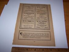 1916 DENTIST & VETERINARIAN Directory - Paper Ad FRANKLIN & EDINBURG INDIANA picture