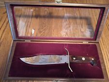 WESTERN W49 Bowie Knife North American Hunting Club & Wooden Display Case picture