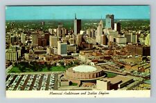 Dallas TX-Texas, Memorial Auditorium and Skyline, c1970 Vintage Postcard picture