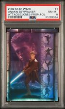 Anakin Skywalker 2002 Star Wars Attack Of The Clones Prismatic Foil PSA 8 NM-MT picture
