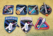 SpaceX LOT OF 7 International Satellite Falcon 9 Dragon Rocket Mission PATCHES picture