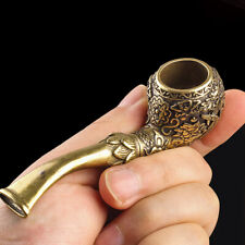 1 PC Retro Brass Tobacco Smoking Pipe Carving Smoking Bowl Pipe Handicraft 4.37