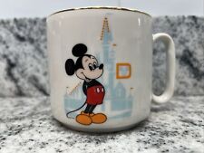 VINTAGE Walt Disney World Gold Trim MICKEY MOUSE 3 1/4” Ceramic Coffee Mug picture