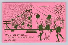 Girl Scouts Camp - Rain or Shine Tent, Antique Vintage c1960s Postcard picture