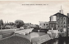 Main Street Bridge, Reedsburg, Wisconsin downtown street view-antique unposted picture